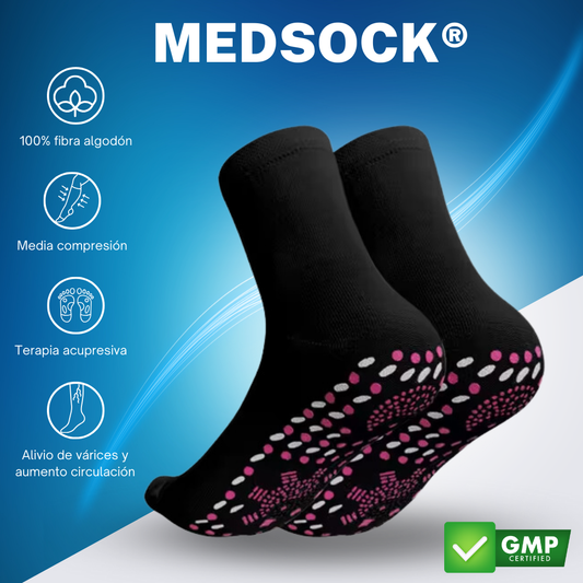 MedSock® - Medias de compresión de turmalina iónica con control de vena várice y acupresión