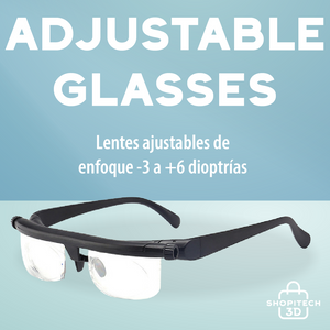 AdjustableGlasses® - Lentes ajustables de enfoque -3 a +6 dioptrías